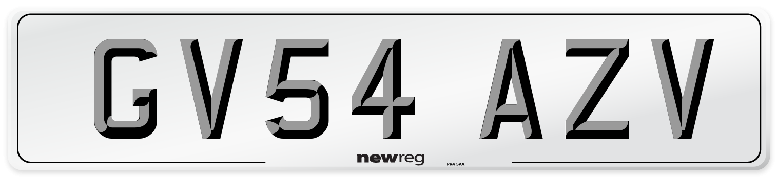 GV54 AZV Number Plate from New Reg